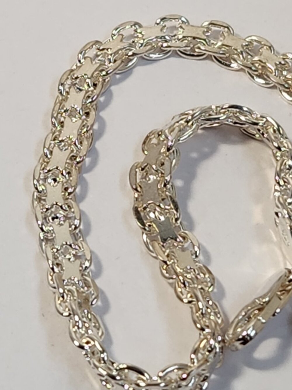 Vintage Italian White Gold Over 925 Silver Valentino Bracelet 7.5" NWT NOS - Picture 5 of 14